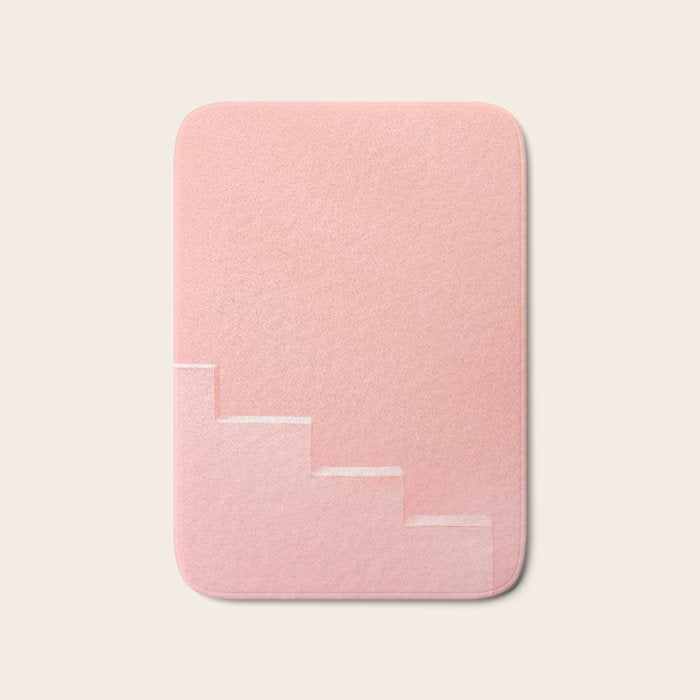 Pink steps of Muralla Roja Spain | Andalusia travel photography art pastel colored poster Bath Mat Gallery Image 1