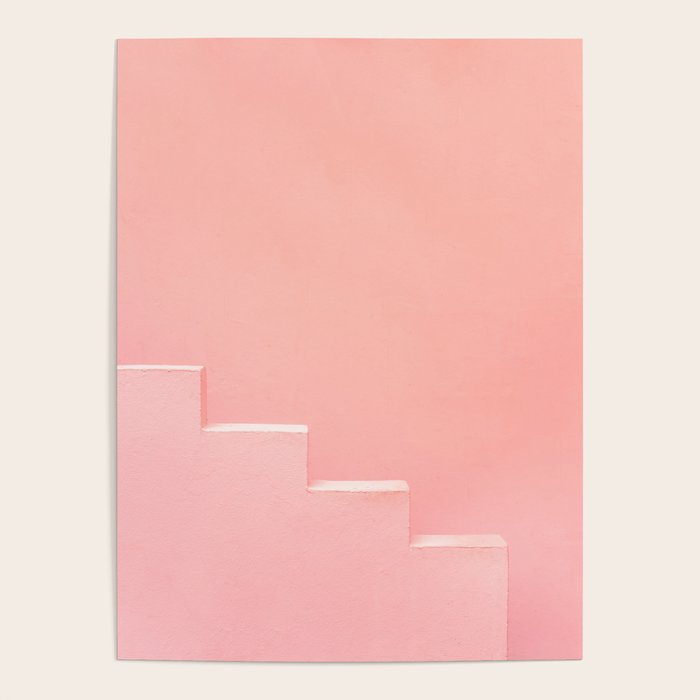 Pink steps of Muralla Roja Spain | Andalusia travel photography art pastel colored poster Poster Gallery Image 1