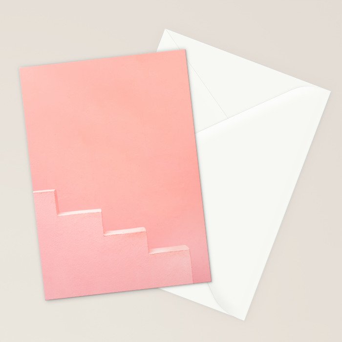 Pink steps of Muralla Roja Spain | Andalusia travel photography art pastel colored poster Stationery Card Gallery Image 2