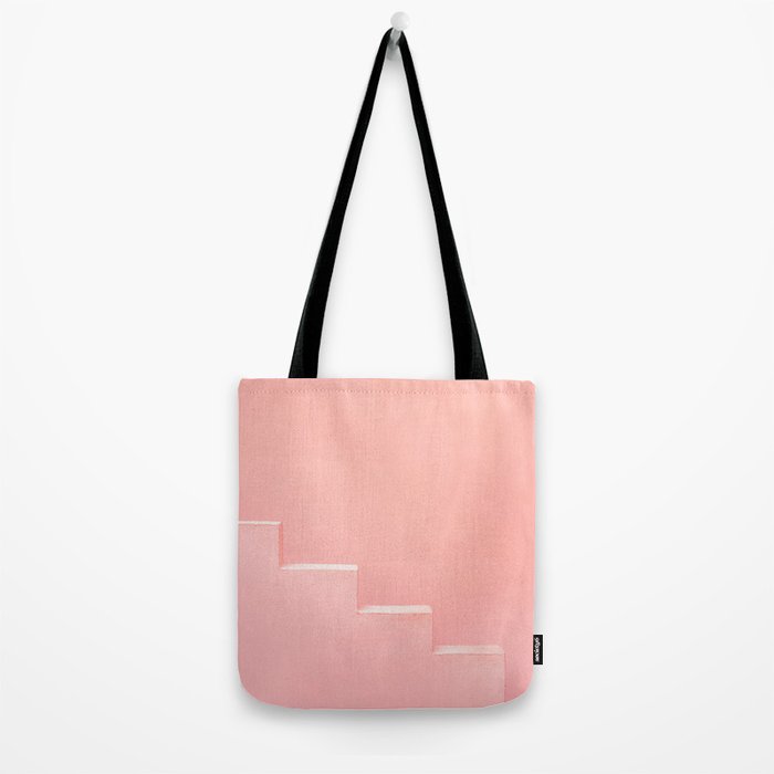 Pink steps of Muralla Roja Spain | Andalusia travel photography art pastel colored poster Tote Bag Gallery Image 2