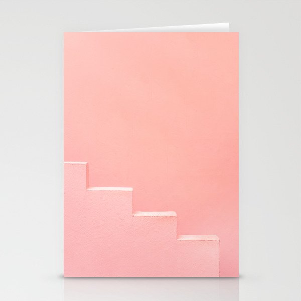 Pink steps of Muralla Roja Spain | Andalusia travel photography art pastel colored poster Stationery Card Gallery Image 2
