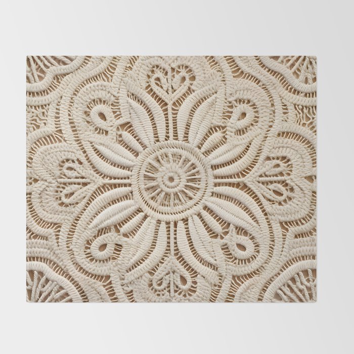 Boho Chic Macrame Mandala Throw Blanket Gallery Image 2