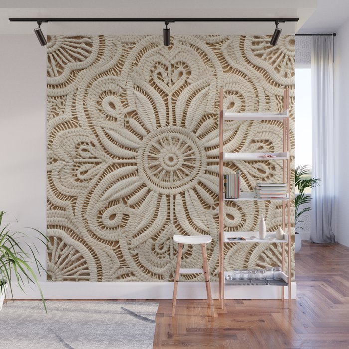 Boho Chic Macrame Mandala Wall Mural Gallery Image 1