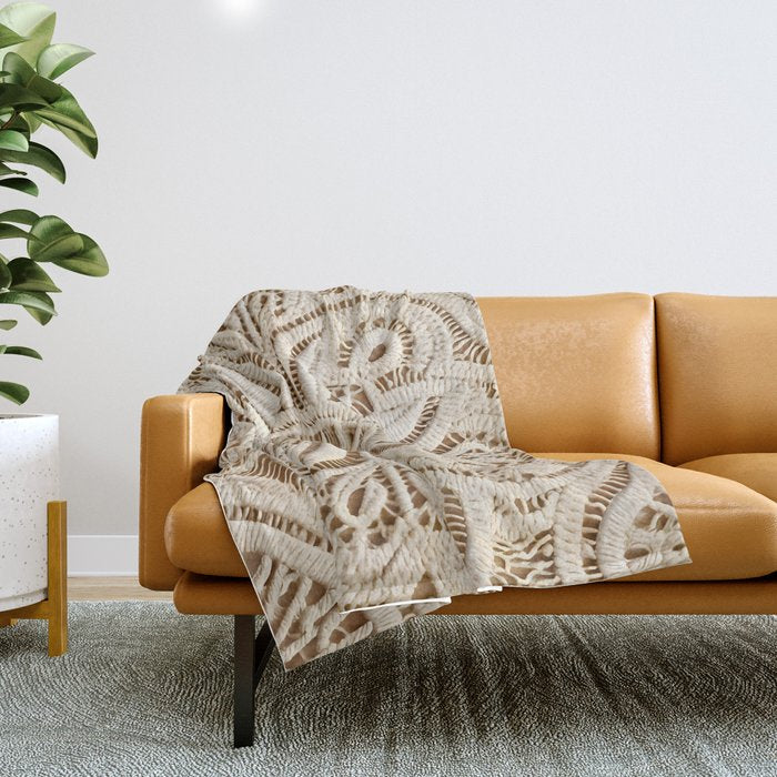 Boho Chic Macrame Mandala Throw Blanket Gallery Image 1