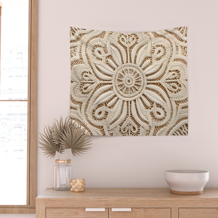 Boho Chic Macrame Mandala Wall Tapestry Gallery Image 2