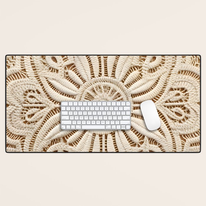 Boho Chic Macrame Mandala Desk Mat Gallery Image 1