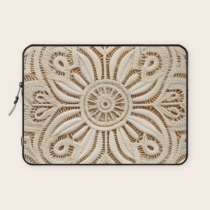 Boho Chic Macrame Mandala Laptop Sleeve Gallery Image 1