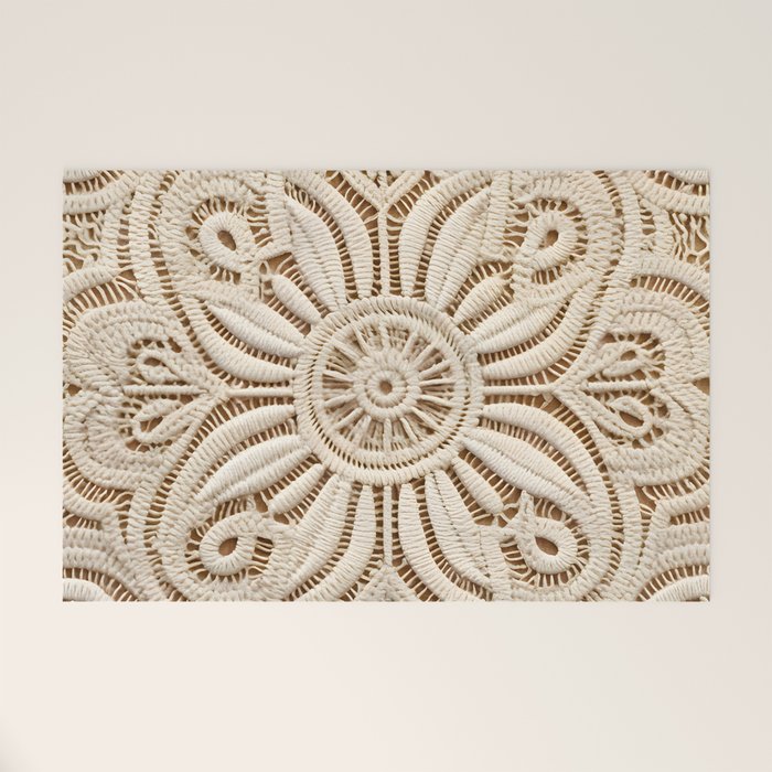 Boho Chic Macrame Mandala Welcome Mat Gallery Image 1
