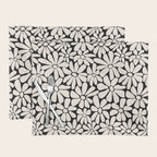 Black and White Retro Floral 2 Placemat Gallery Image 1