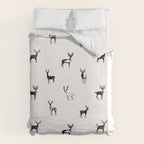 Black and white deer animal art pattern Duvet Cover Gallery Image 6