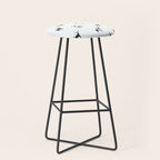 Black and white deer animal art pattern Stool Gallery Image 1