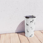 Black and white deer animal art pattern Travel Mug Gallery Image 4