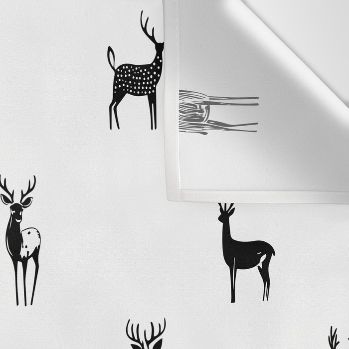 Black and white deer animal art pattern Wall Tapestry Gallery Image 3