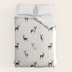 Black and white deer animal art pattern Comforter Gallery Image 6
