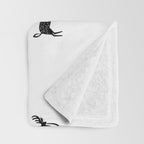 Black and white deer animal art pattern Throw Blanket Gallery Image 3