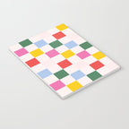 Retro Bauhaus Pattern | Abstract Shapes | Geometric Checks Notebook Gallery Image 3