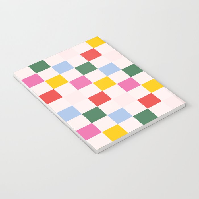 Retro Bauhaus Pattern | Abstract Shapes | Geometric Checks Notebook Gallery Image 3