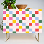 Retro Bauhaus Pattern | Abstract Shapes | Geometric Checks Credenza Gallery Image 1