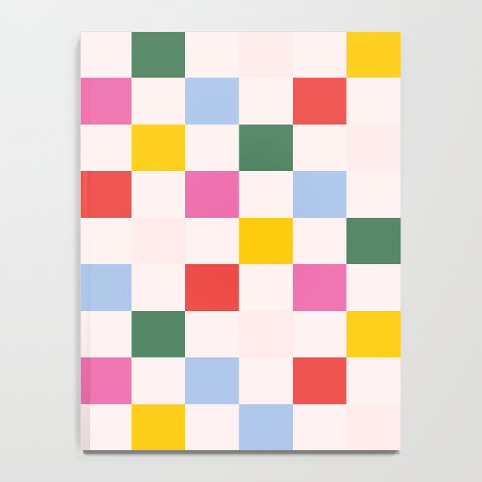Retro Bauhaus Pattern | Abstract Shapes | Geometric Checks Notebook Gallery Image 4