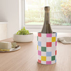 Retro Bauhaus Pattern | Abstract Shapes | Geometric Checks Wine Chiller Gallery Image 4