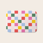 Retro Bauhaus Pattern | Abstract Shapes | Geometric Checks Bath Mat Gallery Image 1