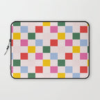 Retro Bauhaus Pattern | Abstract Shapes | Geometric Checks Laptop Sleeve Gallery Image 1
