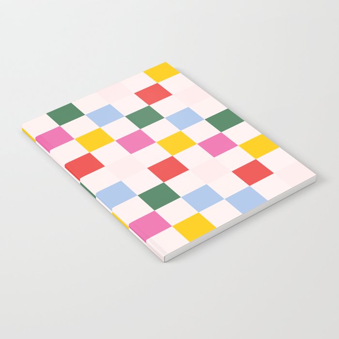 Retro Bauhaus Pattern | Abstract Shapes | Geometric Checks Notebook Gallery Image 1