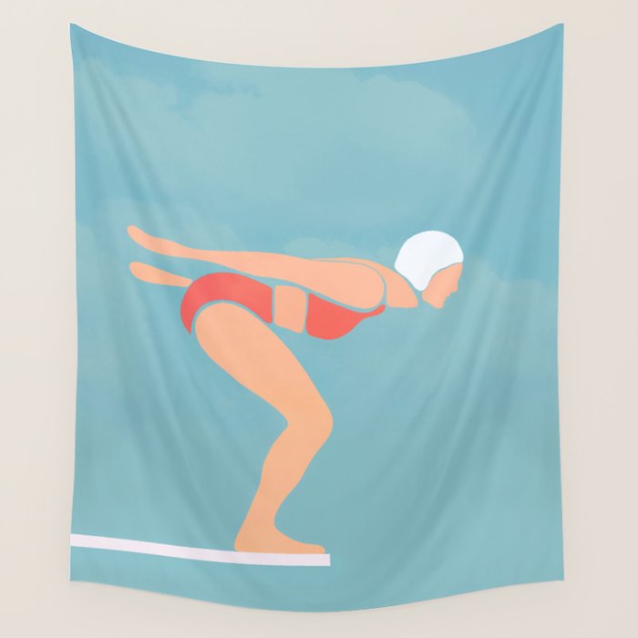 Pool Diver Wall Tapestry Gallery Image 4