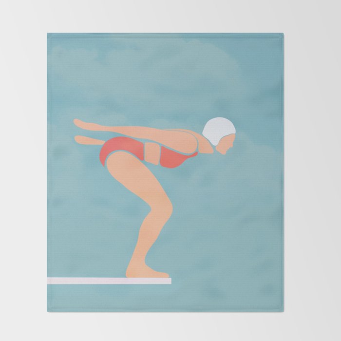 Pool Diver Throw Blanket Gallery Image 2