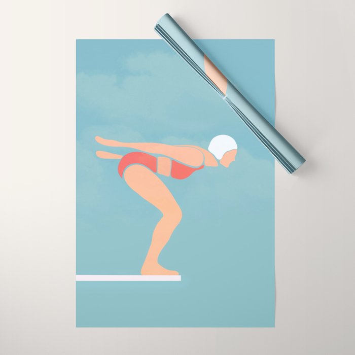 Pool Diver Wrapping Paper Gallery Image 1