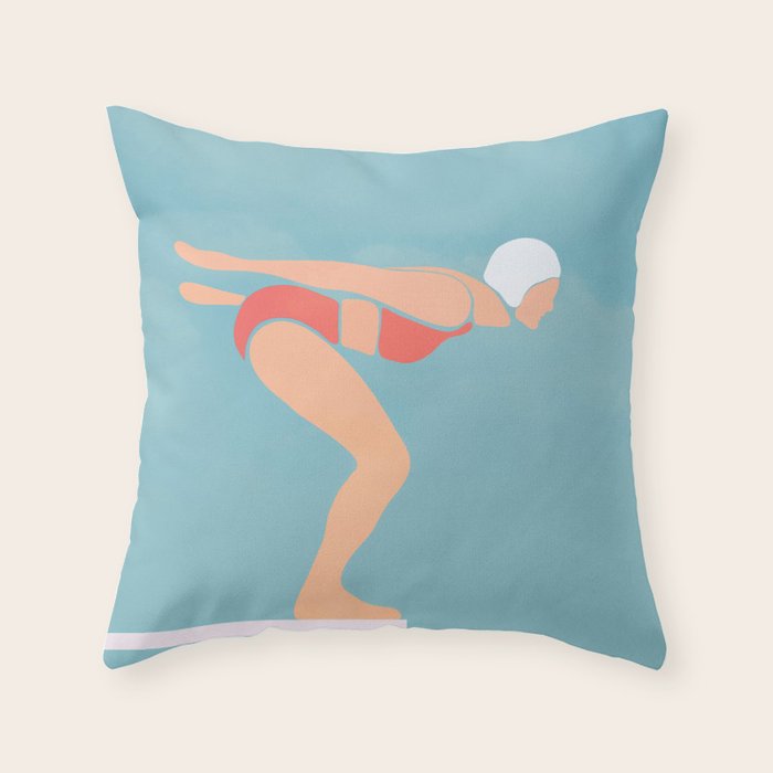 Pool Diver Throw Pillow Gallery Image 6