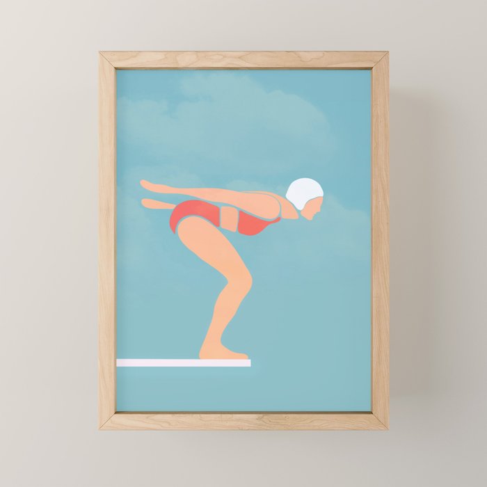 Pool Diver Mini Art Print Gallery Image 1