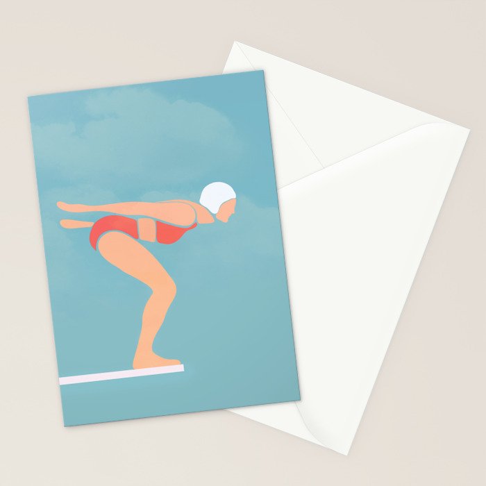 Pool Diver Stationery Card Gallery Image 2