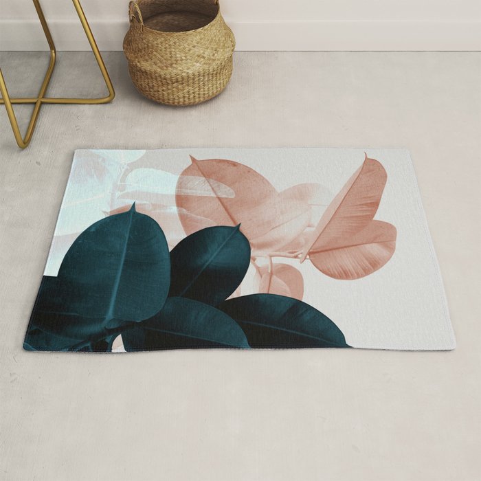 Blush & Blue Leaves Rug Gallery Image 1