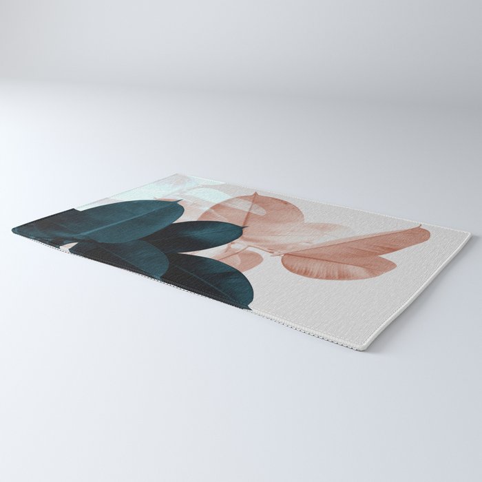 Blush & Blue Leaves Rug Gallery Image 3