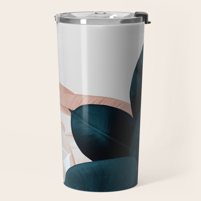 Blush & Blue Leaves Travel Mug Gallery Image 2