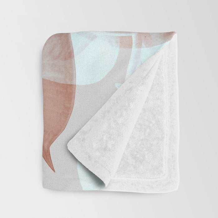 Blush & Blue Leaves Throw Blanket Gallery Image 3