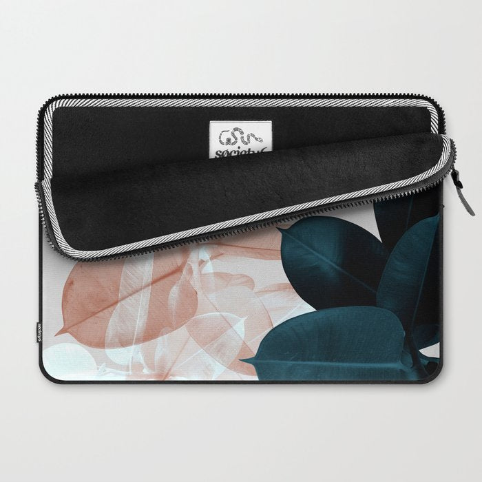 Blush & Blue Leaves Laptop Sleeve Gallery Image 2