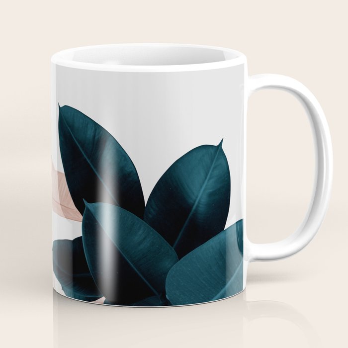 Blush & Blue Leaves Coffee Mug Gallery Image 1