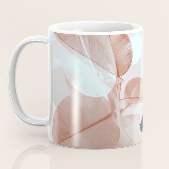 Blush & Blue Leaves Coffee Mug Gallery Image 3