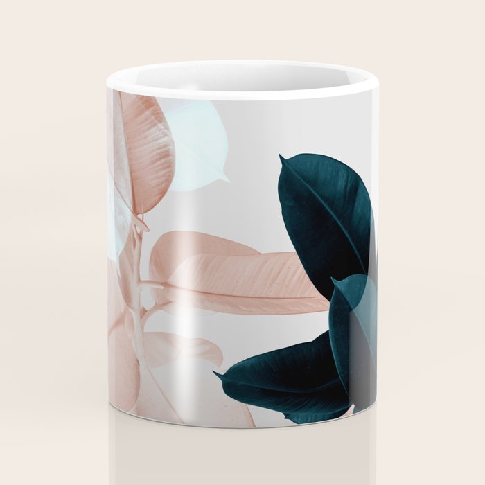 Blush & Blue Leaves Coffee Mug Gallery Image 4