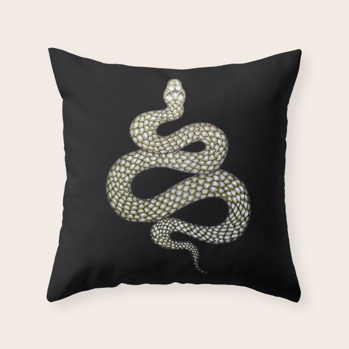 Snake's Charm in Black Throw Pillow Gallery Image 6