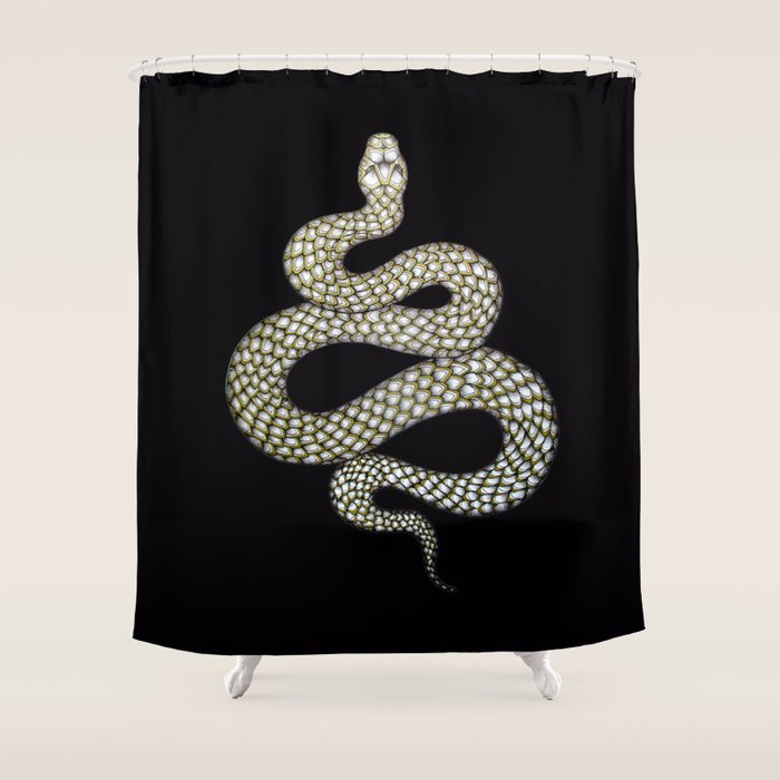 Snake's Charm in Black Shower Curtain Gallery Image 1