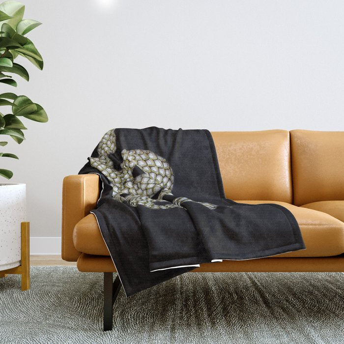 Snake's Charm in Black Throw Blanket Gallery Image 1