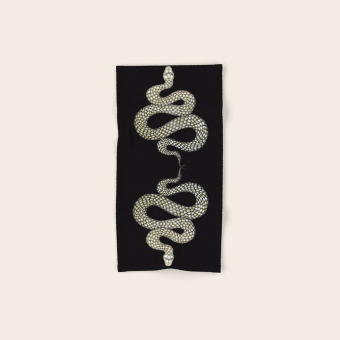 Snake's Charm in Black Bath Towel