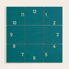 Numbers Clock - Blue Wood Wall Art Gallery Image 1
