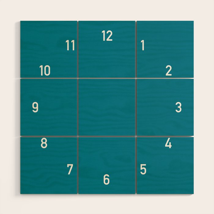 Numbers Clock - Blue Wood Wall Art Gallery Image 1