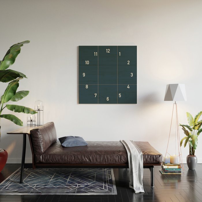 Numbers Clock - Storm Wood Wall Art Gallery Image 2