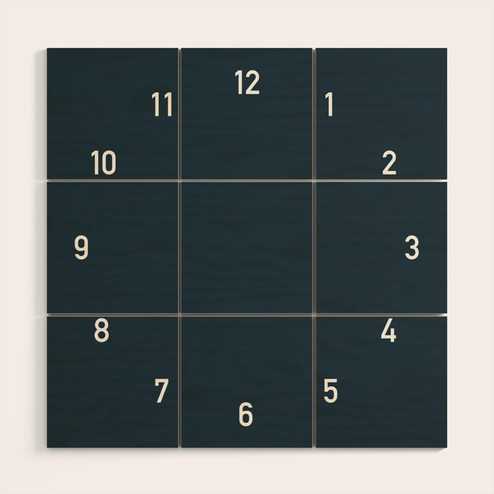Numbers Clock - Storm Wood Wall Art Gallery Image 1