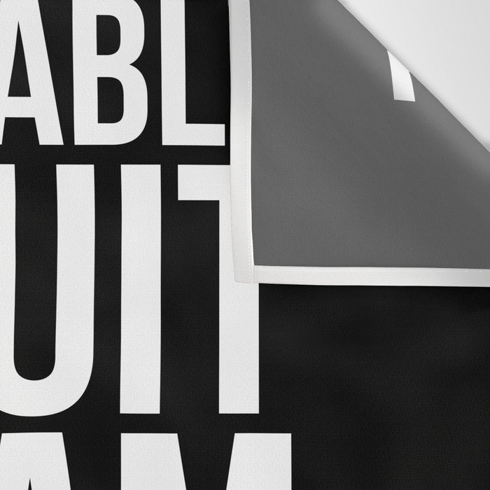 Unable To Quit Too Legit (Black & White) Wall Tapestry Gallery Image 3